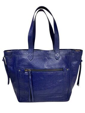 Isabella Fiore Pebbled Leather Tote Bag Large Tassels Shoulder Strap